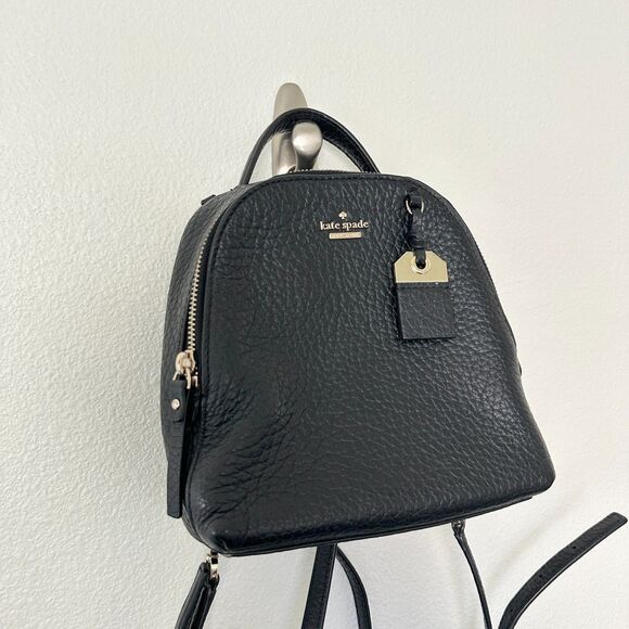 Kate Spade New York Black Pebbled Leather Carter Street Mini Caden Backpack City main image 6